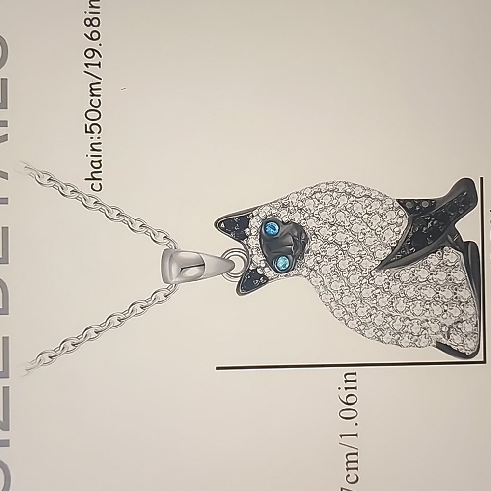 👁😺Siamese 🐈 😻 cat Necklace NWT - Picture 4 of 7